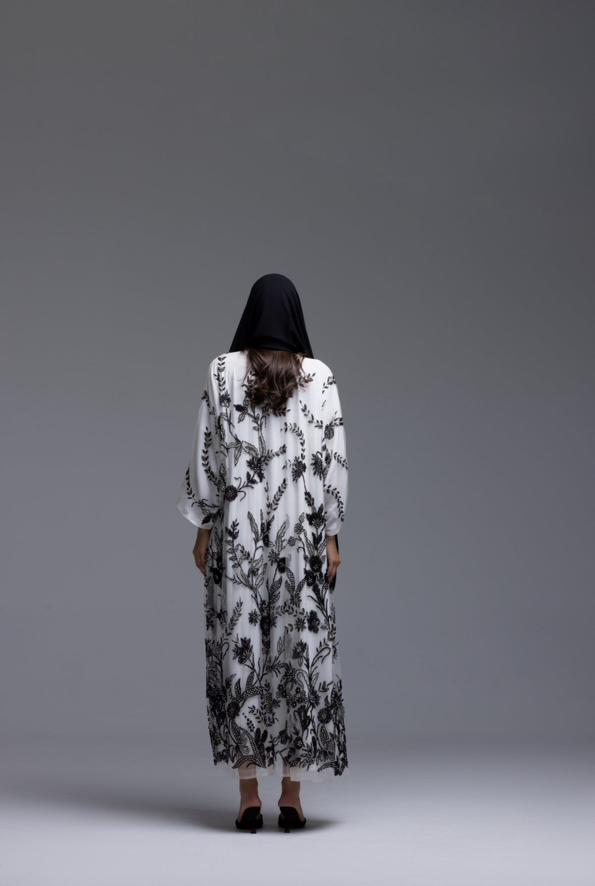 Black Flower Abaya